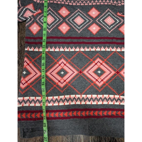 Talbots Crew Neck Soft Aztec Geometric Print Lambs Wool blend Sweater Small 112 - Picture 7 of 7